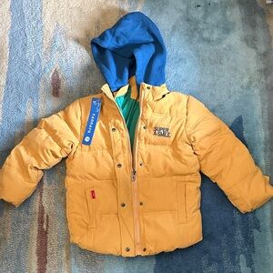 Kids Yellow Puffer Jacket size 130 brand new with tags
